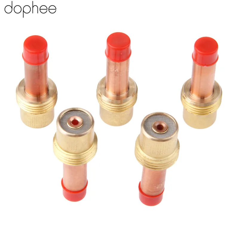 Lente para gás do corpo de pinça dophee 45v26m, para tig, tocha de soldagem, 2.0mm (3/32 polegadas), corpo de pinça, 5 peças, novo, quente