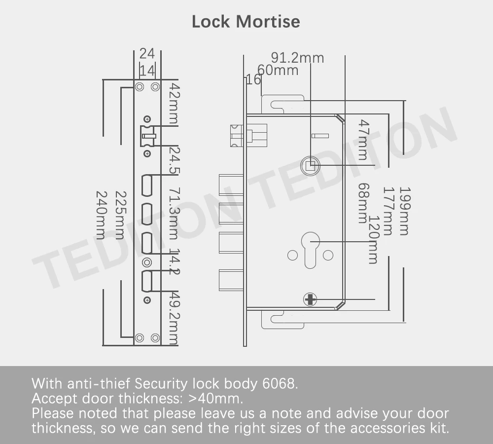 Electronic Door Lock, APP WIFI Smart Touch Screen Lock,Digital Code Keypad Deadbolt For Home Hotel Apartment