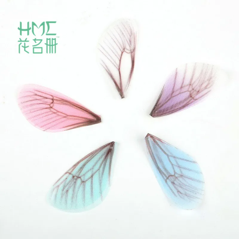 New Arrival 8cm Semi Translucent Fabric Butterfly Wings Charms Pendant for Earring Findings DIY Jewelry Making