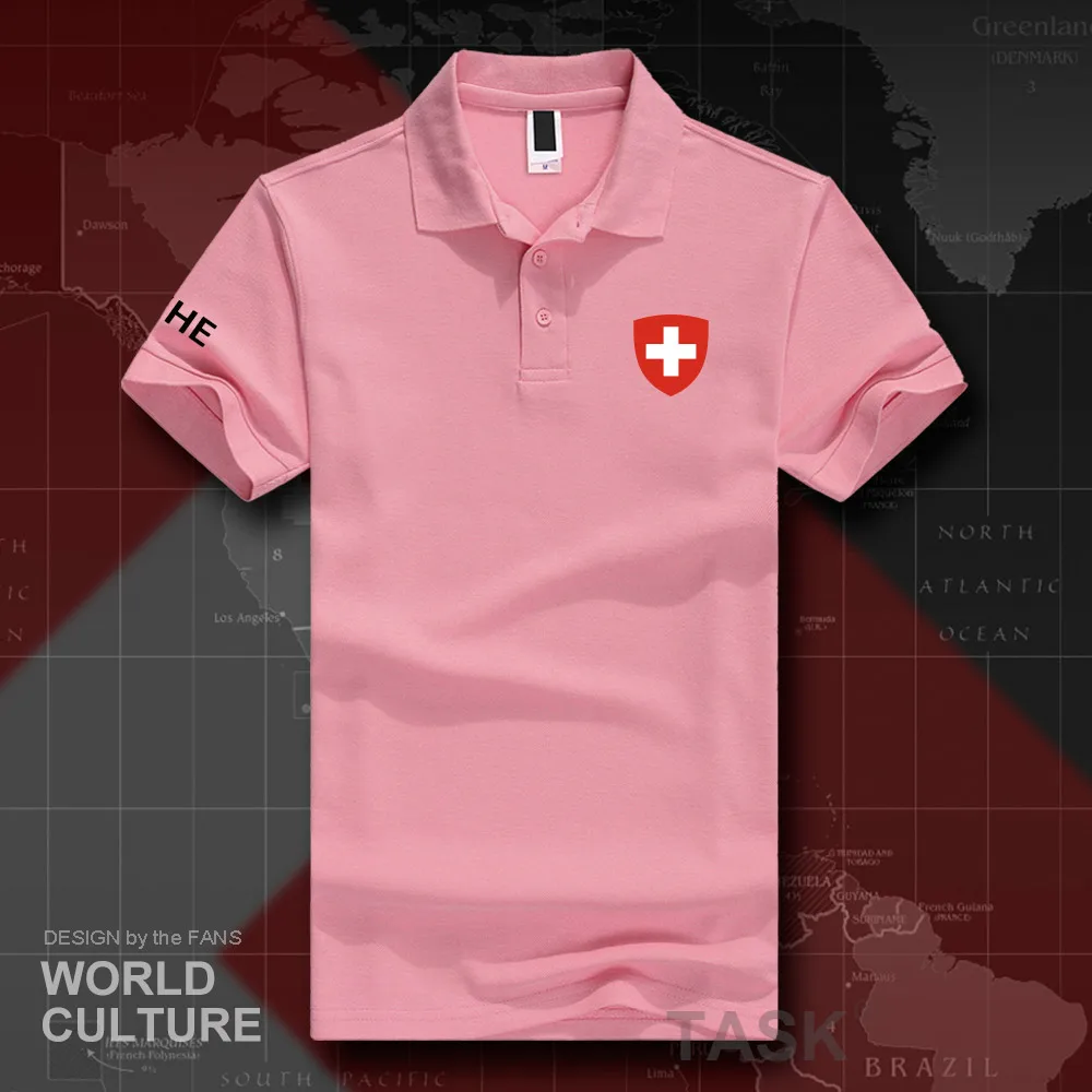 Swiss Confederation Switzerland CHE CH Confoederatio Helvetica polo shirts men short sleeve white brands printed for country 20