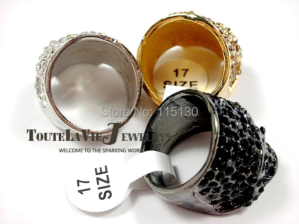 Brand Skull Rings for Men Rock Punk Unisex Crystal Black/Gold Color Biker Ring Male Fashion Jewelry Wholesale image 5