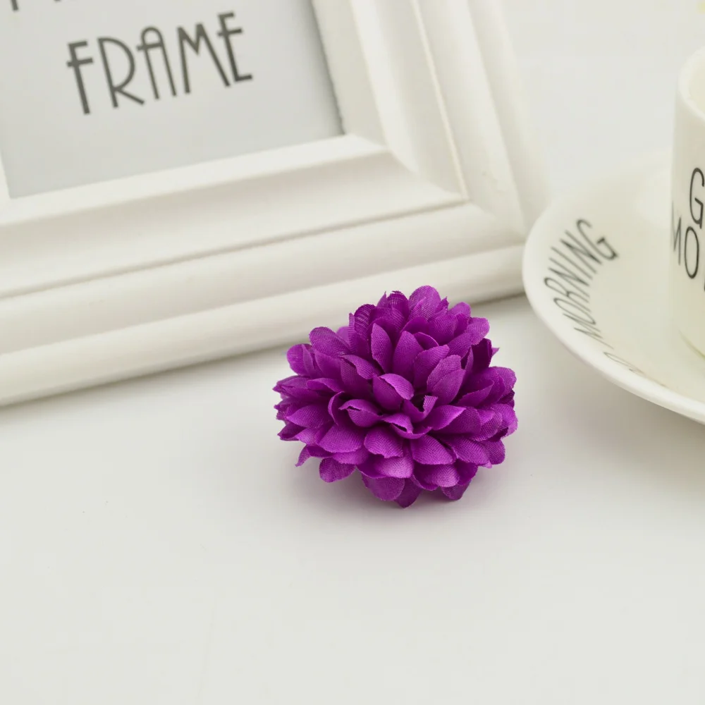 5CM 20 Stück Mehrschichtige Seiden-Chrysanthemenköpfe Künstliche Blumen Günstig für Heim- und Hochzeitsdekoration DIY Kranz Brautstrauß – Detail 11