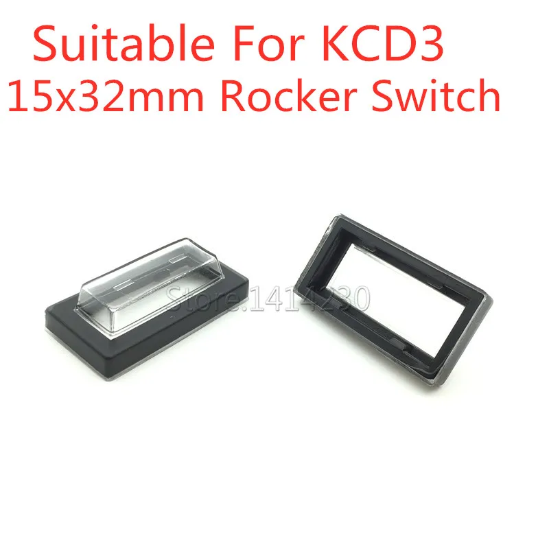 10Pcs 12x29mm Mounting Hole Rectangle Clear Silicone Waterproof Protect Cover Rectangle Cap For KCD Rocker Switches