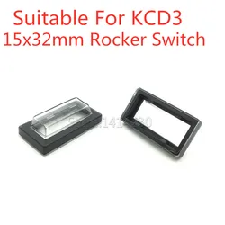 10Pcs 12x29mm Mounting Hole Rectangle Clear Silicone Waterproof Protect Cover Rectangle Cap For KCD Rocker Switches