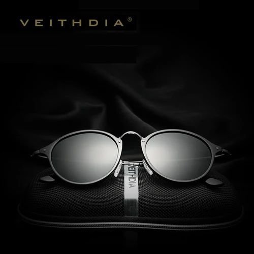 Imagen 2 del producto VEITHDIA-gafas de sol redondas para hombre y mujer, lentes de sol Unisex con revestimiento polarizado, espejo deportivo para conducir, 6358