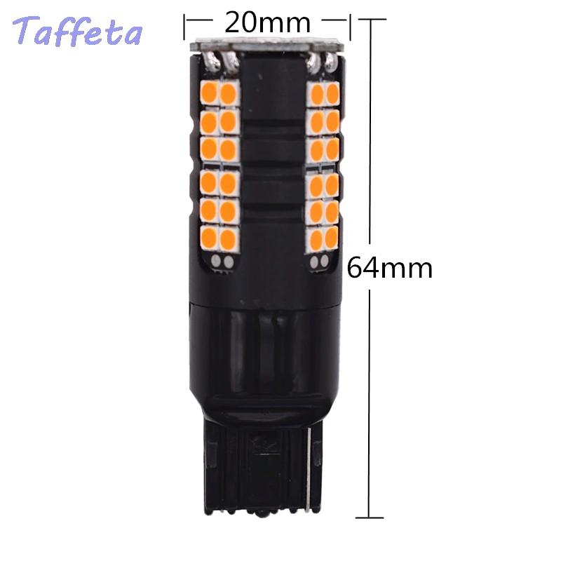 2pcs Tail Light 7440 W21W T20 3030 60SMD Turn Signal Brake Lamp Bulb Amber Colors 9V-30V DC