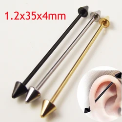 SaYao 2piece 16G Surgical Stainless Steel 1.2*35*4mm Spike Arrow Industrial Barbell Piercing Helix Ear Body Jewelry