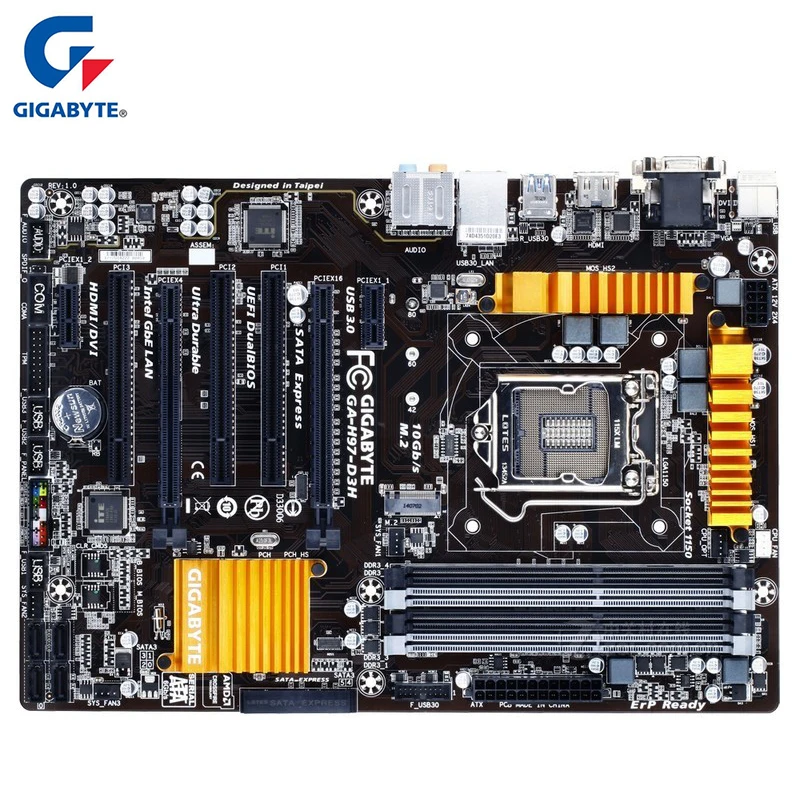 

Gigabyte GA-H97-D3H Motherboard For Intel H97 DDR3 USB3.0 32GB H97 D3H Desktop Mainboard Systemboard Used Integrated Graphics