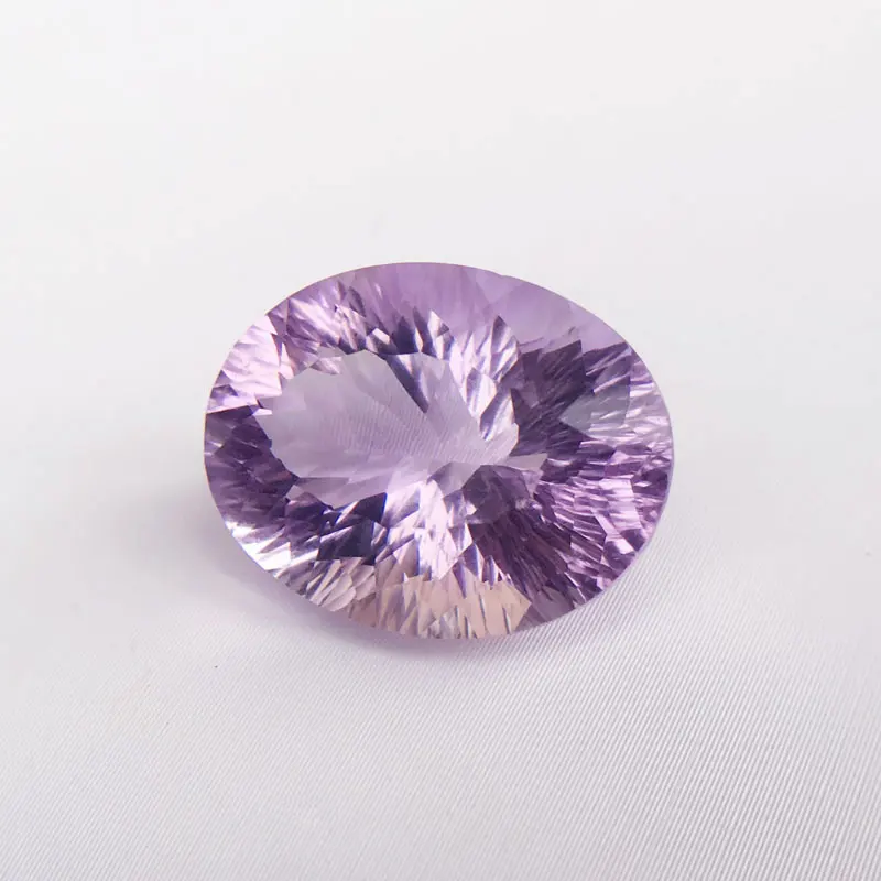 CSJ 100% natural amethyst oval concave cut loose gemstone concave cut for 925 silver or gold top fine jewelry mounting
