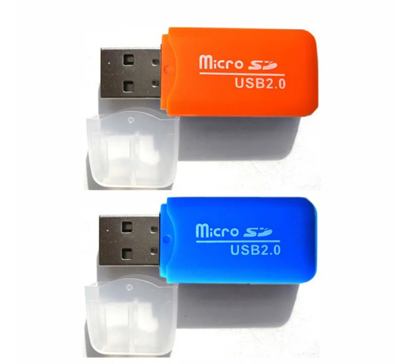 Portátil colorido alta velocidade Memory Card Reader, Transflash para USB Flash Drive Adapter, Micro SD, T-Flash TF, USB 2.0