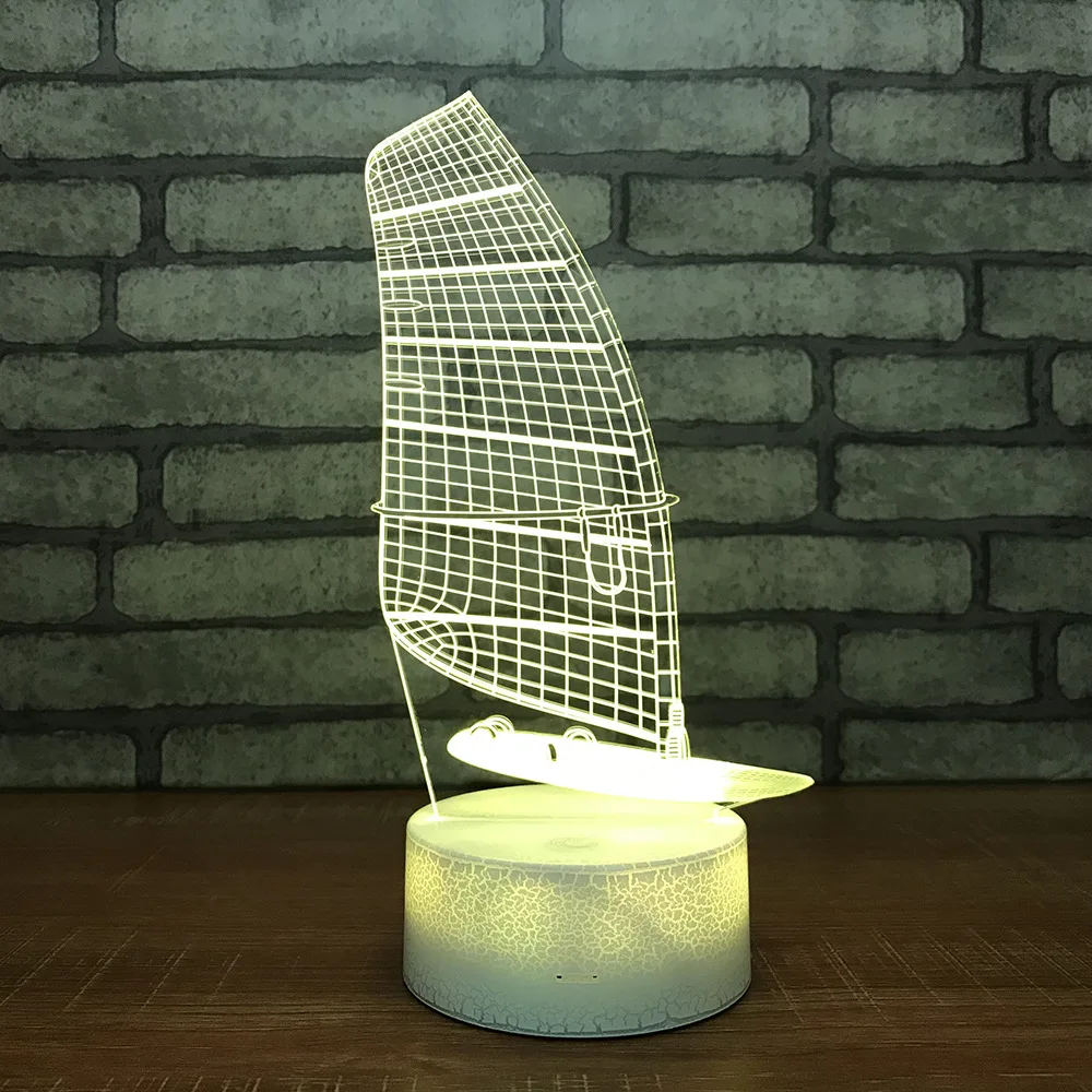 Smart Home 3d Night Light Creative Boat Bedside Lamp New Special Bedroom Small 3d Light Fixtures