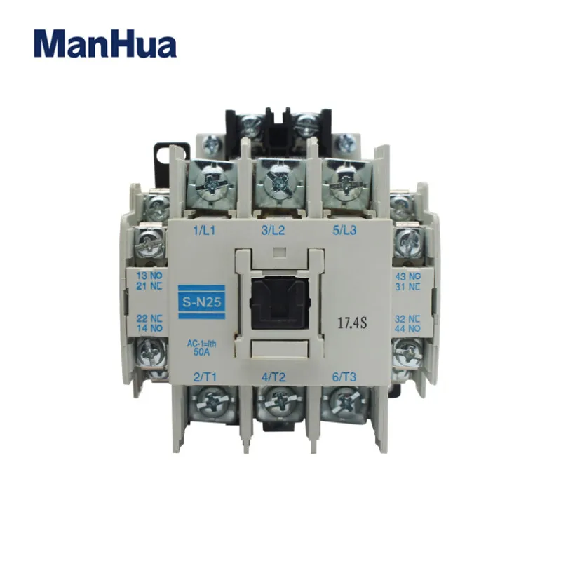 ManHua 220V-660V 25A Electric Magnetic AC Contactors S-N25  Three Phase 3 Pole Contactor