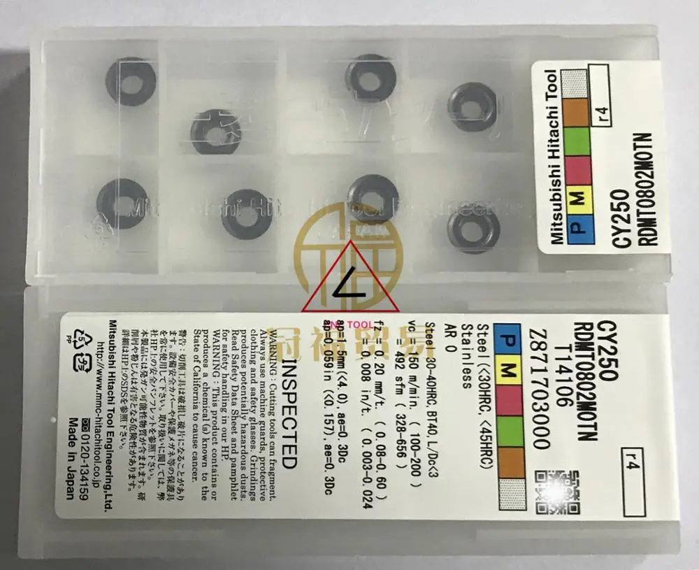 RDMT0802MOTN CY250 10 pcs Hitachi ตัดประสิทธิภาพ CNC แทรกสามารถจัดทำดัชนี