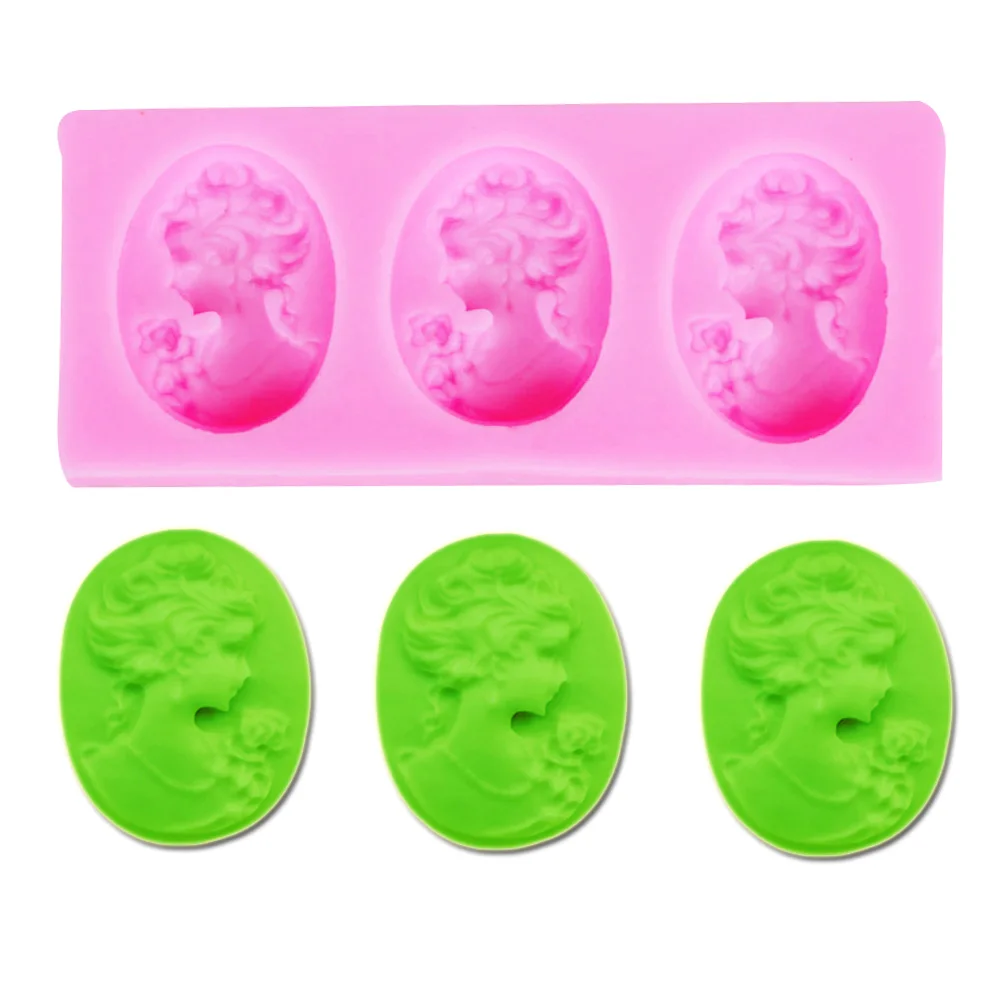 Byjunyeor M148 Head Portrait UV Resin Silicone Mold Fondant Chocolate Candy Lollipop Crystal Epoxy Soft Clay Bake Tool