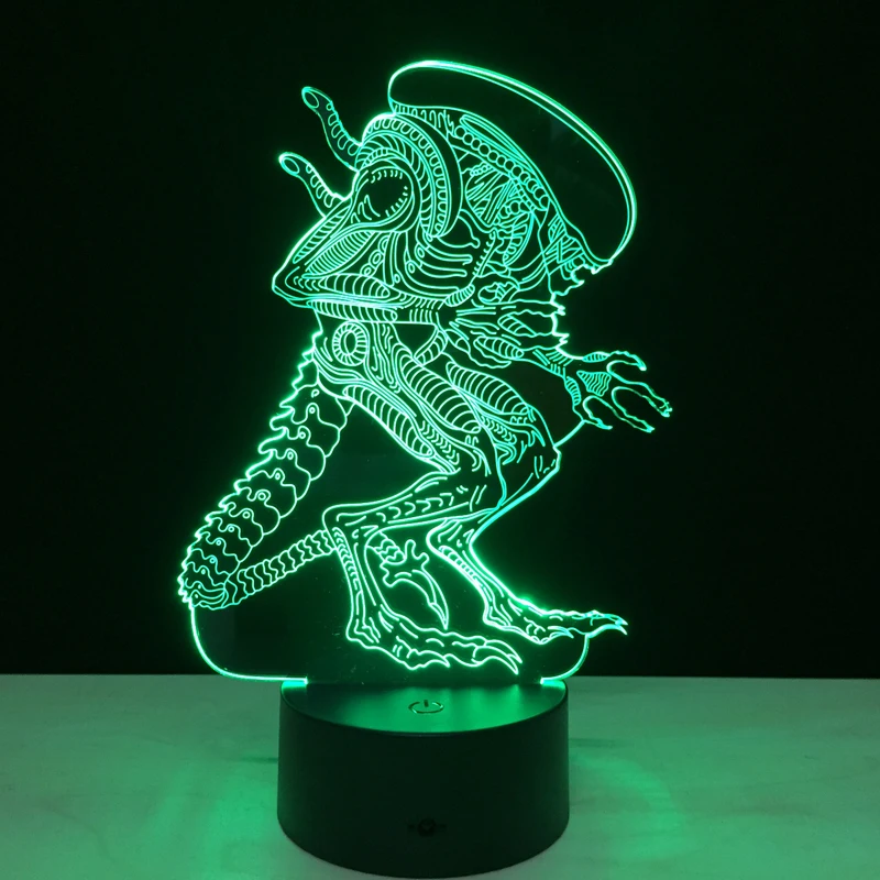 Imagem -02 - Alien vs Predator 3d Iluminação Humor Lâmpada Cores Mudando Lamparas com Cabo Usb Amigos Presente de Aniversário Decoração para Casa Navio da Gota