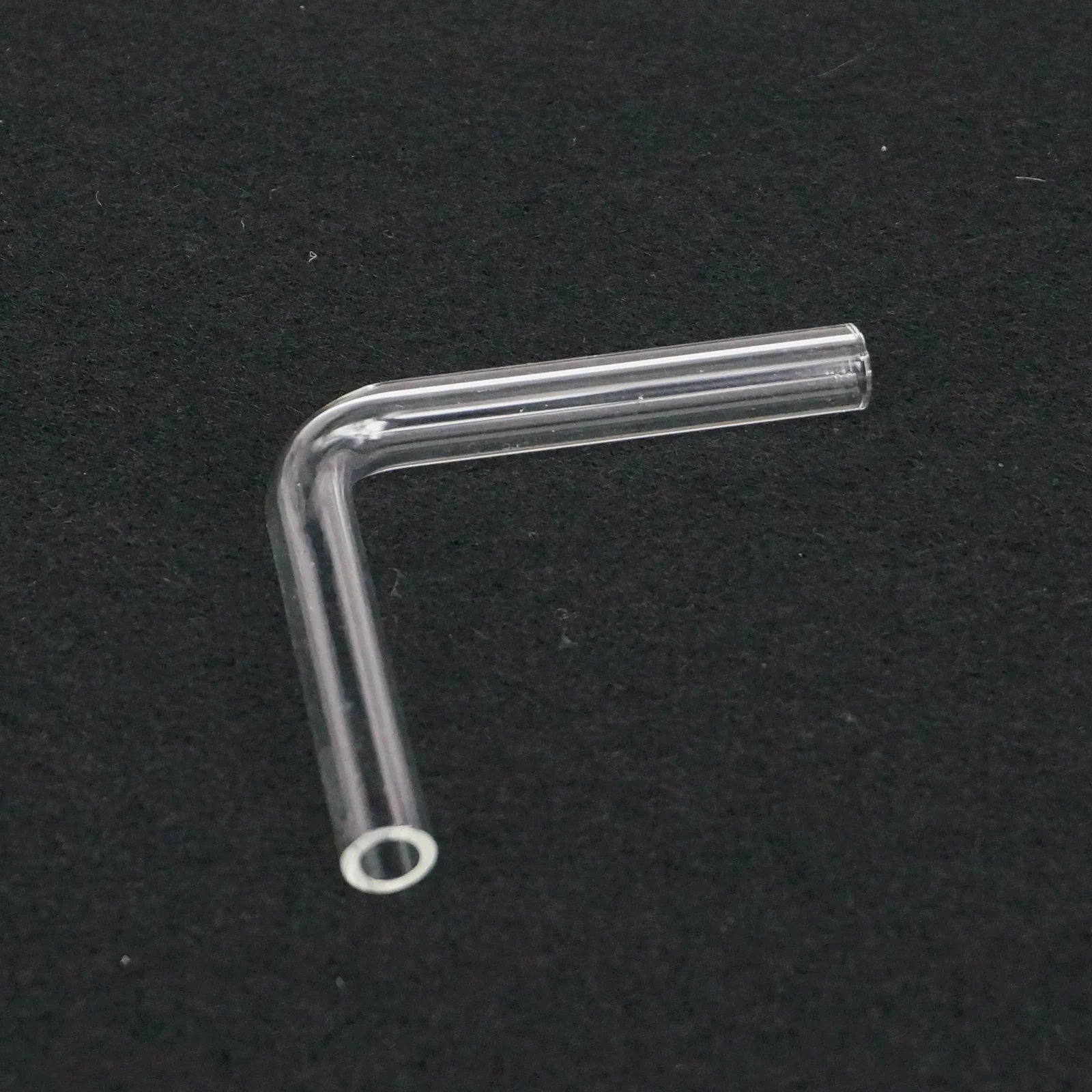 OD 7mm 90 Grad Ellenbogen Labor Glas Gas Guide Rohr Adapter Glaswaren Länge 44mm