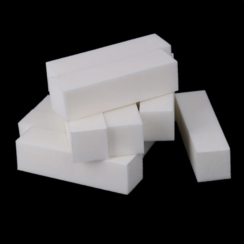 

Wholesale Excellent White Manicure Nail Buffer Sponge Nail Care Buffing Sanding Block Acrylic Nail file 100pcs/lot free shipping