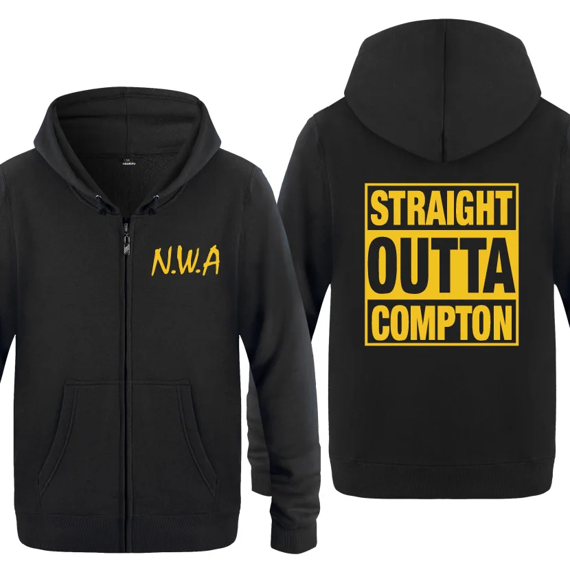 NWA Straight Outta Compton Hoodies Men Hip Hop Fleece Long Sleeve Zipper Jacket Coat Man Sweatshirt Tracksuit Moleton Masculino