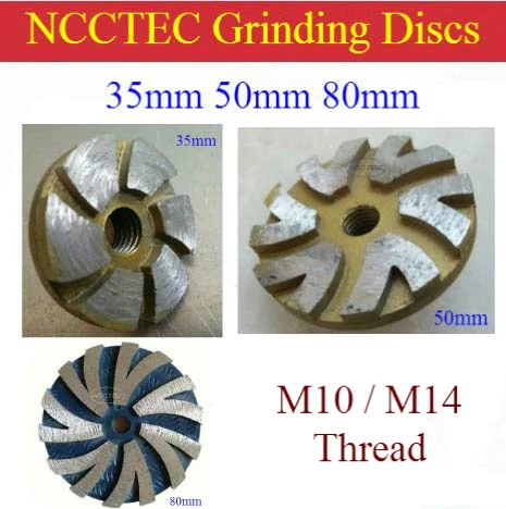 1.4\'\' 2\'\' 3.2\'\' Diamond grinding CUP wheel | 35mm 50mm 80mm small Concrete DRY grinding disc for angle grinder | M10 M14 thread