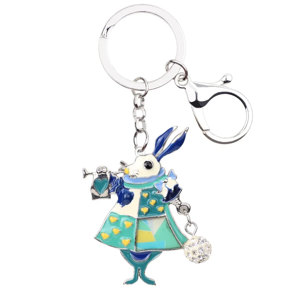 Bonany Enamel Alloy Hare Rabbit Key Chain Key Ring Handbag Bag Charm Keychain Accessories New Fashion Animal Jewelry For Women