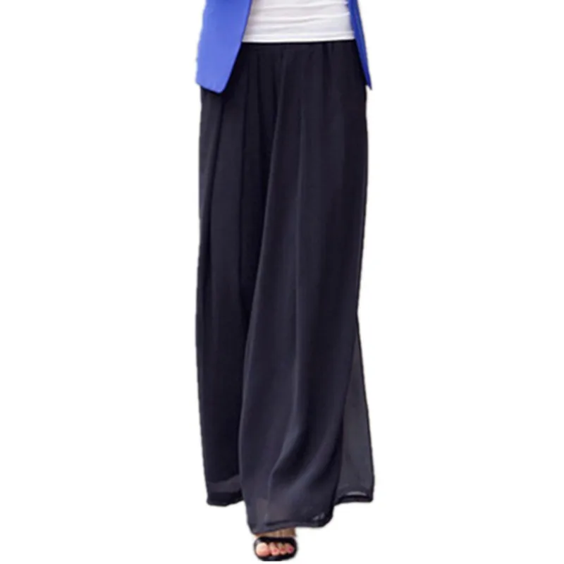 

Summer Ladies Loose Wide Leg Pants Large Size 5Xl 6XL High Waist Skirt Chiffon Trousers Casual Palazzo Broad Leg Pants Women