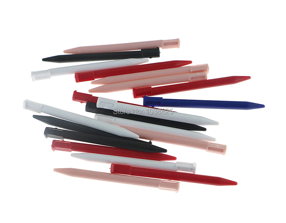 قلم بلاستيكي بشاشة تعمل باللمس لقلم لمس نيتندوا 3DS ، قلم وردي ، أسود ، أبيض ، أحمر ، أزرق ، 5 في اللوت