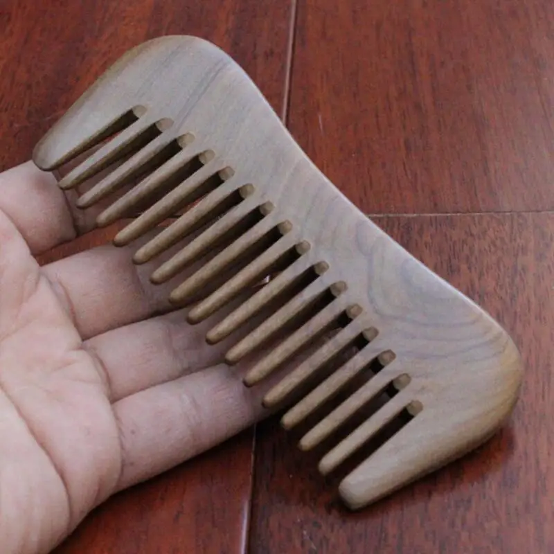 Natural Golden sandalwood combs hairbrush Wooden Comb Wide Tooth No-static head Massager beard comb for hair massage peine