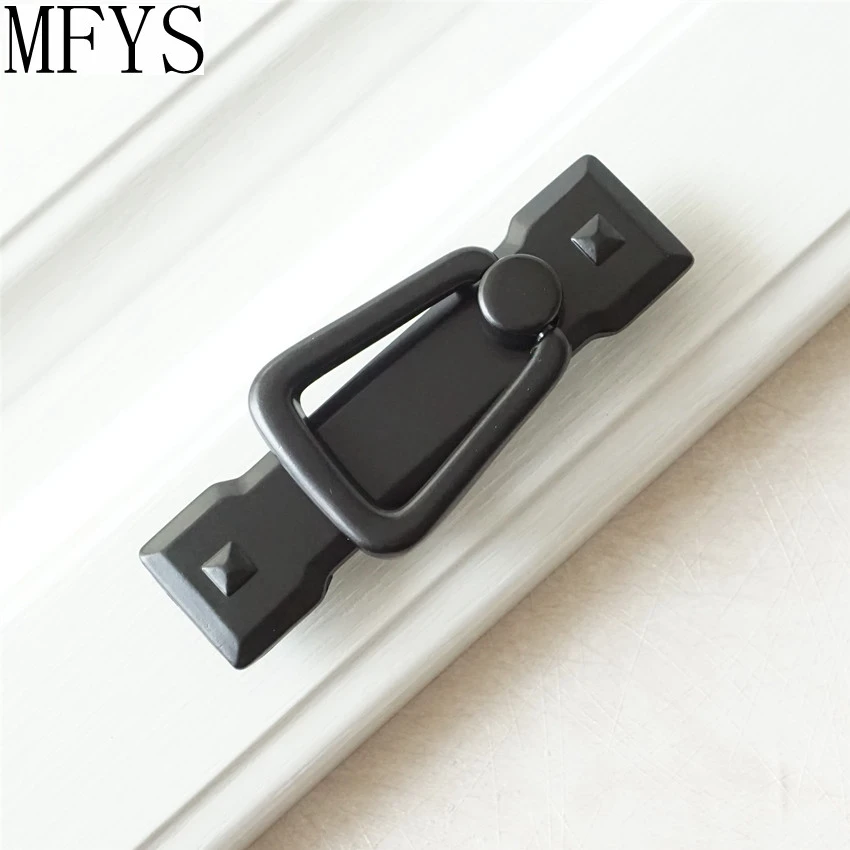 Drop Ring Vintage Style Dresser Drawer Pulls Handles Antique Bronze Black Square / Retro Kitchen Cabinet Handle Pull Furniture