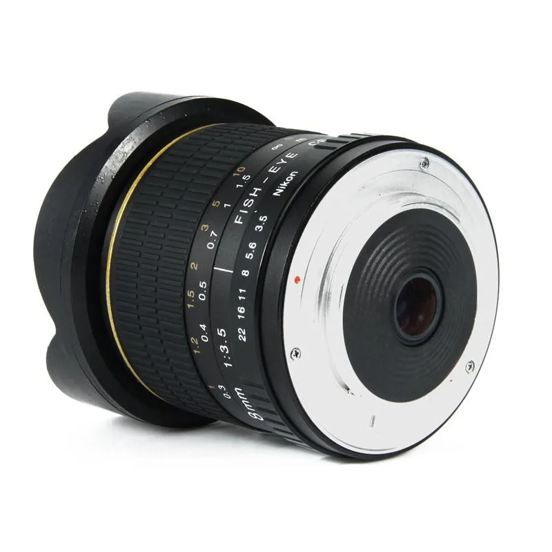 8mm F/3.0 Ultra Wide Angle Fisheye Lens for APS-C/ Full Frame for Nikon D800 D700 D3200 D5200 D5500 D7000 D7200 D90 DSLR Camera