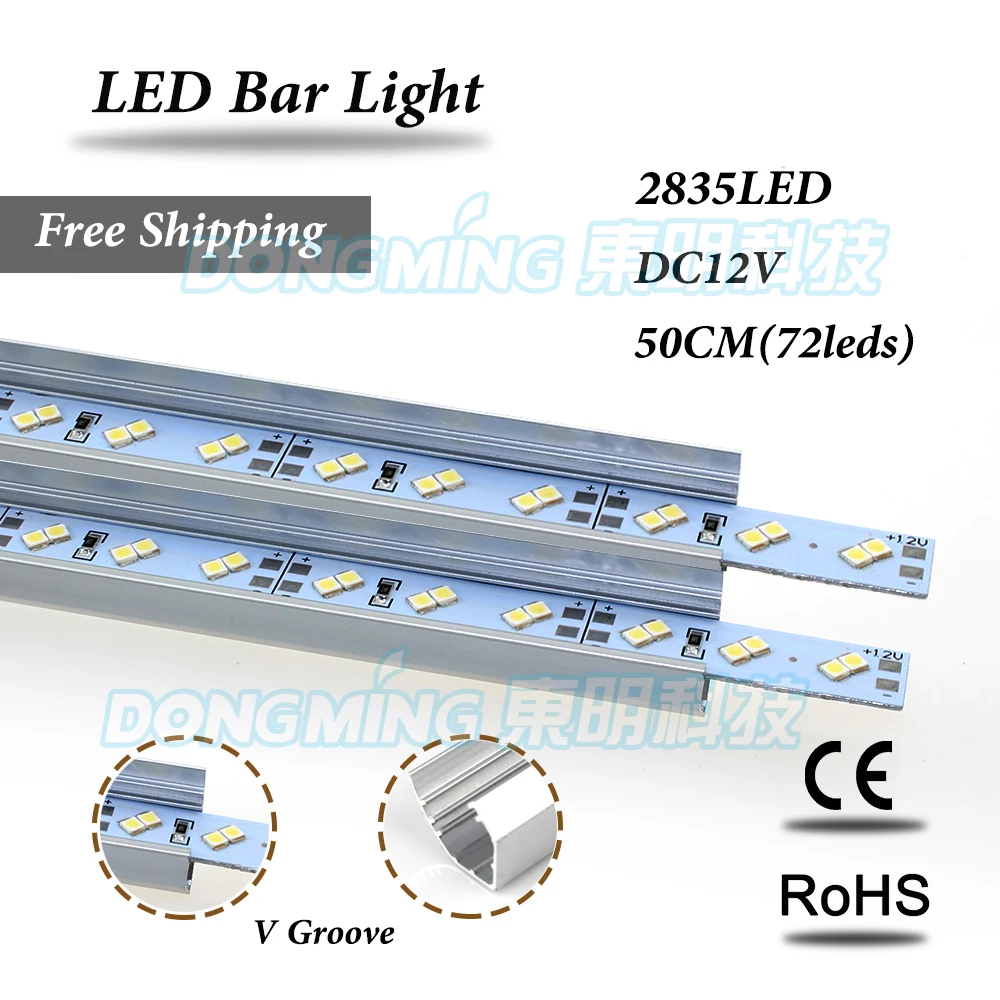 

50pcs double row fita led light bar 2835 50m 36led 12V led luces strip light with U/V groove led strip lights for kitchen