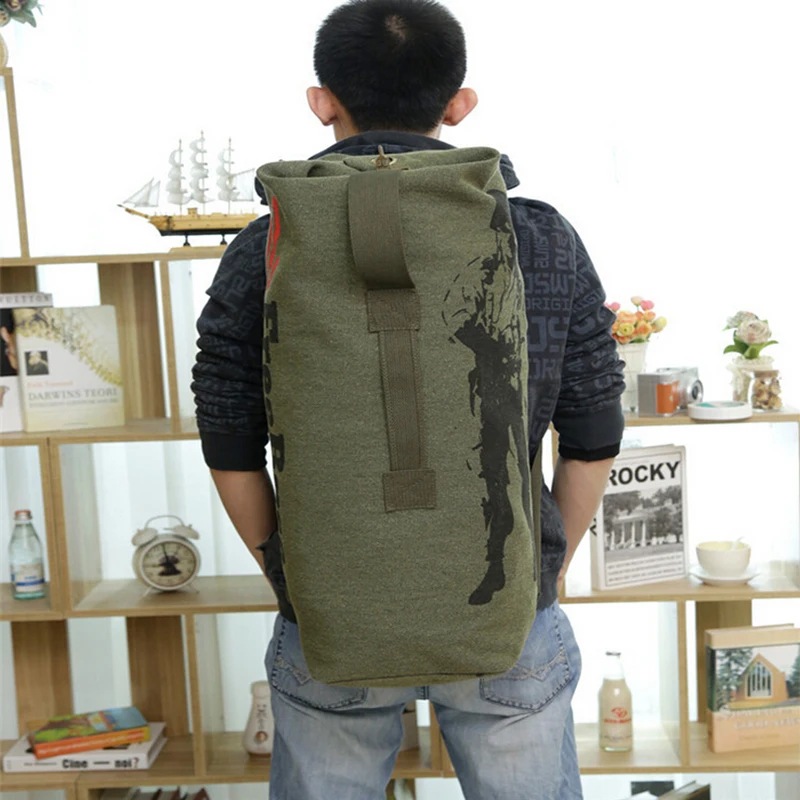 3 Colors New Fashion Canvas Solid Casual Bag Male Military Backpack Bag Designer Backpacks For Men 15% OFF X111