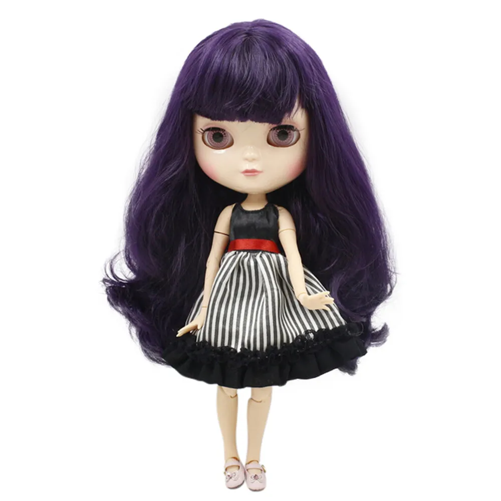 DBS blyth doll icy licca 230BL169 New mysterious purple fashion hair joint body 1/6 30cm gift toy