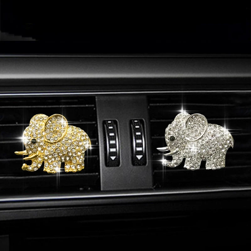 Fashion Trend Water Diamond Elephant car Air conditioning outlet perfume car perfume car interior accessories car fragrance