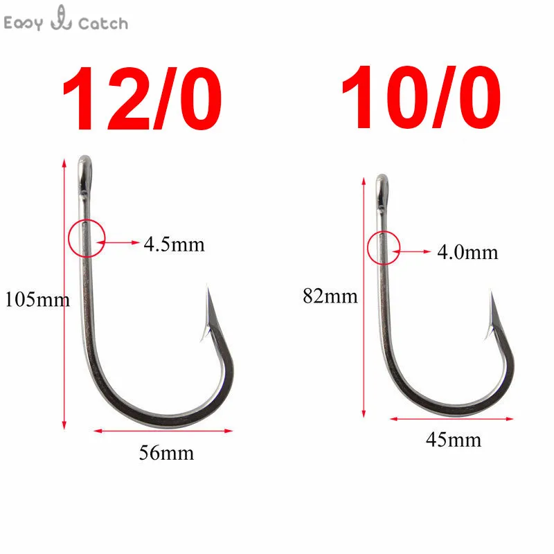 Stainless Steel Shark Fishing hooks Rigs 400LB Wire Leaders Shark Hook Rig for fishing lures Size 10/0 12/0