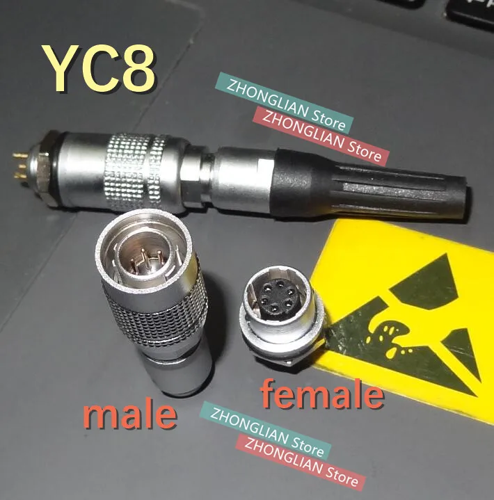 (1female+1male) 1set /lot YC8 aviation plug connector M8 connector 2/3/4/5/6/7core aviation connector YC8 connector