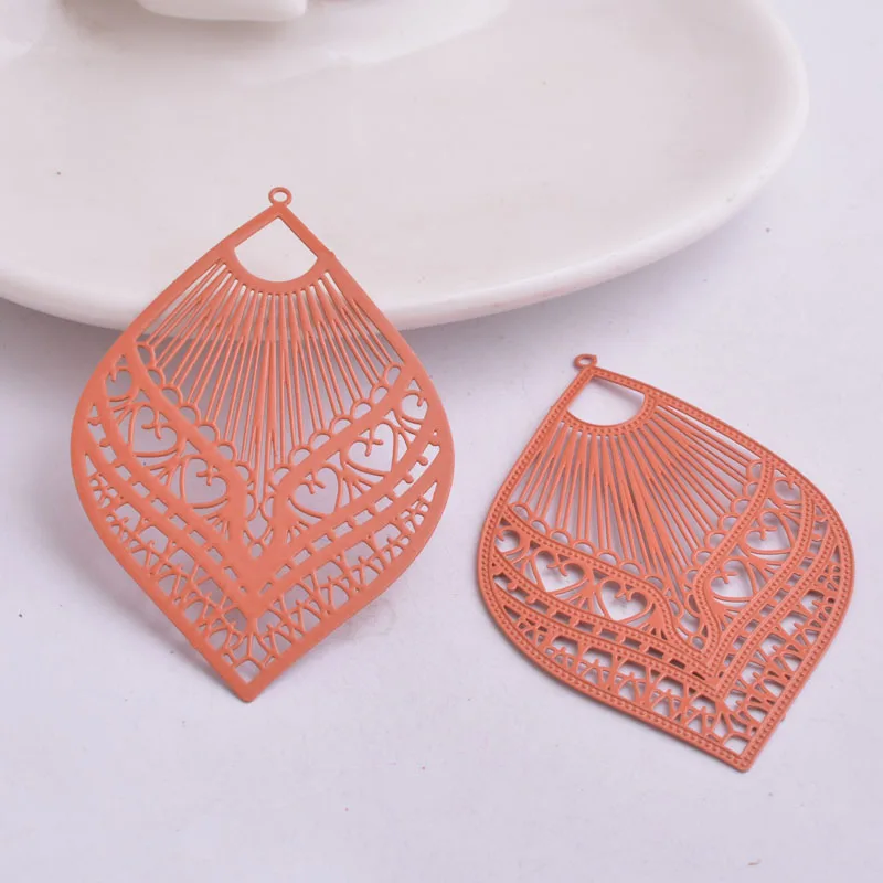 30pcs AB3892 39*59mm Large fan-shaped Filigree Charms Big Statement Earrings  Charms Earrings Accessories Pendants Connectors