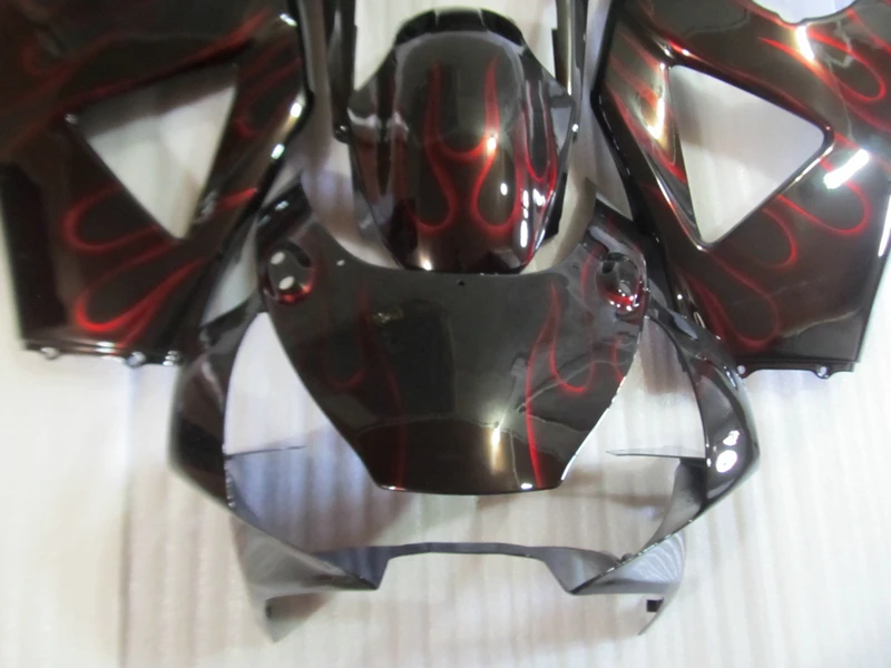 Free 7 gifts fairing kit for Honda CBR954RR 02 03 red flames black bodywork fairings set CBR954RR 2002 2003 BM35