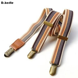 Men's Striped Casual Suspender Belts Unisex Adjustable Clip-on Clip Braces Adult Belt Strap For Wedding Party BDXJ2515