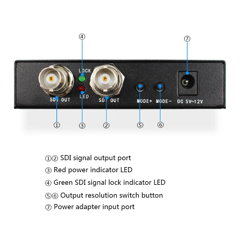 HDMI  TO 2 port 3G/HD/SD-SDI SDI Scaler Converter Support 720P/1080P