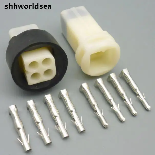 shhworldsea 5/30/100sets 4p 2.3mm male female auto socket Cylindrical plug socket conector for motor