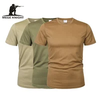 MEGE-Camiseta táctica de camuflaje para hombre, camisa militar de manga corta con cuello redondo, de secado rápido, informal, 4XL talla grande, 3 unidades/2 unidades
