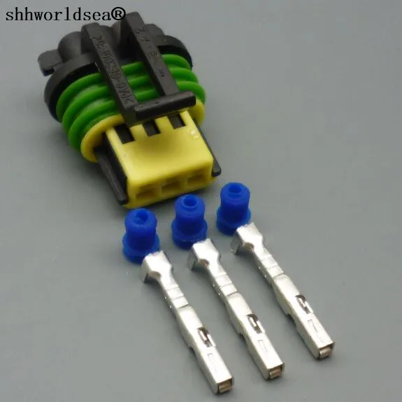 Shhworldsea 5sets 3 pin 1.5mm auto plastic waterproof wire harness cable connector 15336029 car Wire Harness female Connector