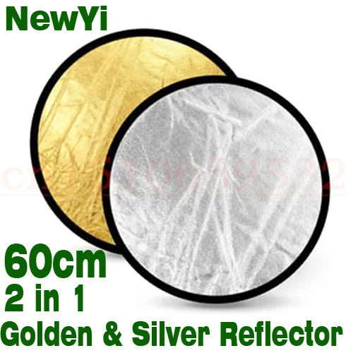 60cm Photography Studio Reflector gold and silver double-sided soft board camera photography reflectors