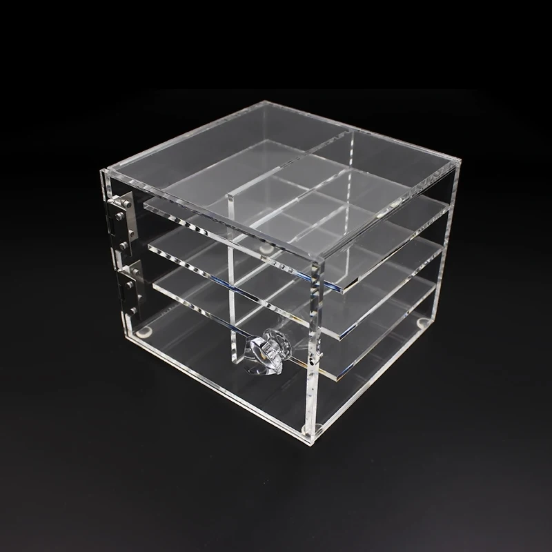 Caja de almacenamiento de pestañas de plástico, contenedor de exhibición de maquillaje transparente, soporte de paleta de pegamento para extensiones de pestañas, 8 capas/6 capas