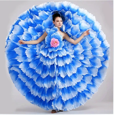 

spanish Flamenco dress costume dance dresses skirts petal 540 720 vestido falda mujer Camisa flamengo do trajes de flamenca