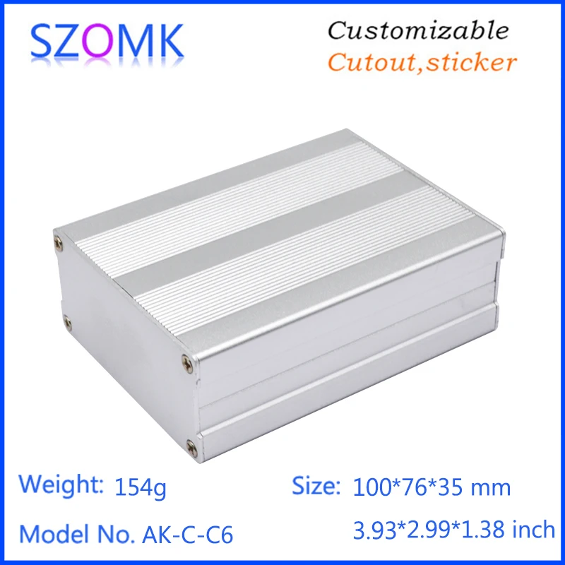 10Pcs 35*76*100mm aluminum box power distribution box extrusion junction box szomk wall enclosure project box aluminum housing