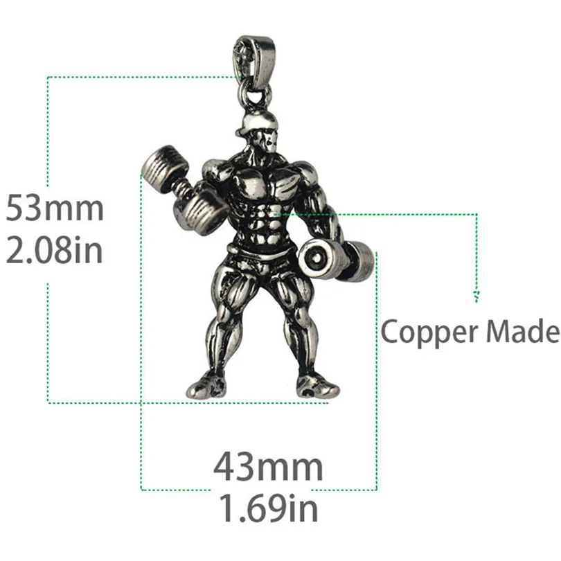 Gym Fitness Man Dumbbell Pendant Keychain Stainless Steel Lifting Dumbbells Keyring Hiphop Punk Jewelry Gift J166