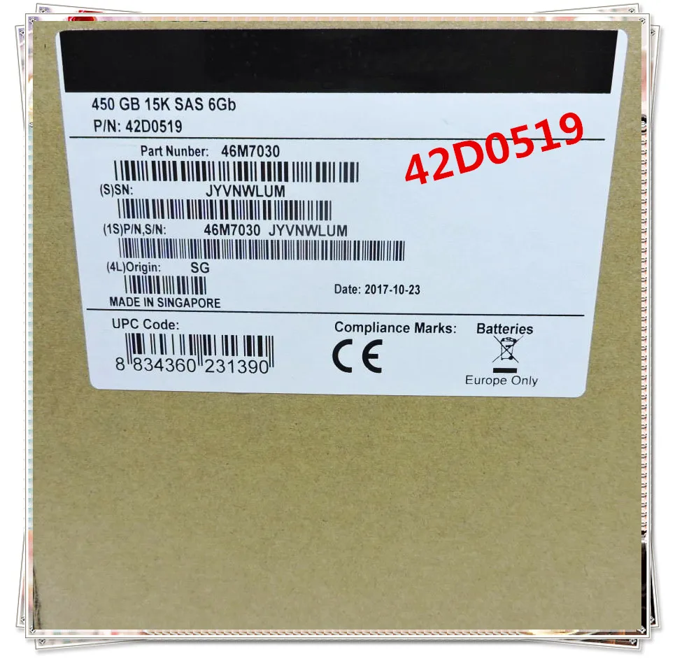 New for 42D0519 450G SAS 44W2239 42D0520 for X3550/X3650 1 year warranty