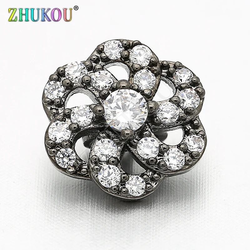10mm Supplies for Brass Handmade Cubic Zirconia Beads for Diy Jewelry Findings Making, Hole: 1.4mm, Model: VZ133