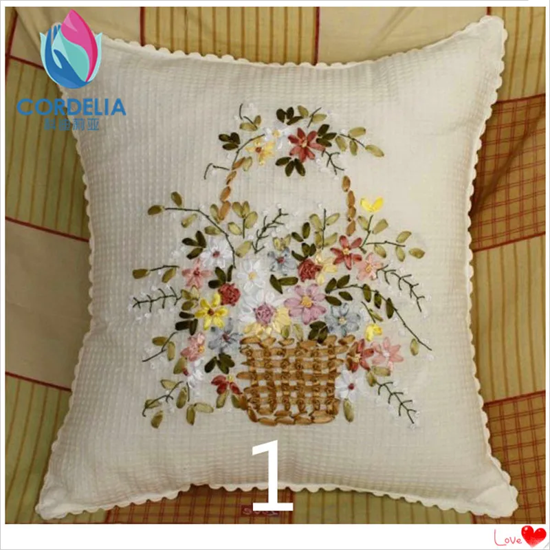 new 45x45cm zakka vintage ribbon embroidery cushion  pillow towel for home deocr  pillowcase towel square pillow cover